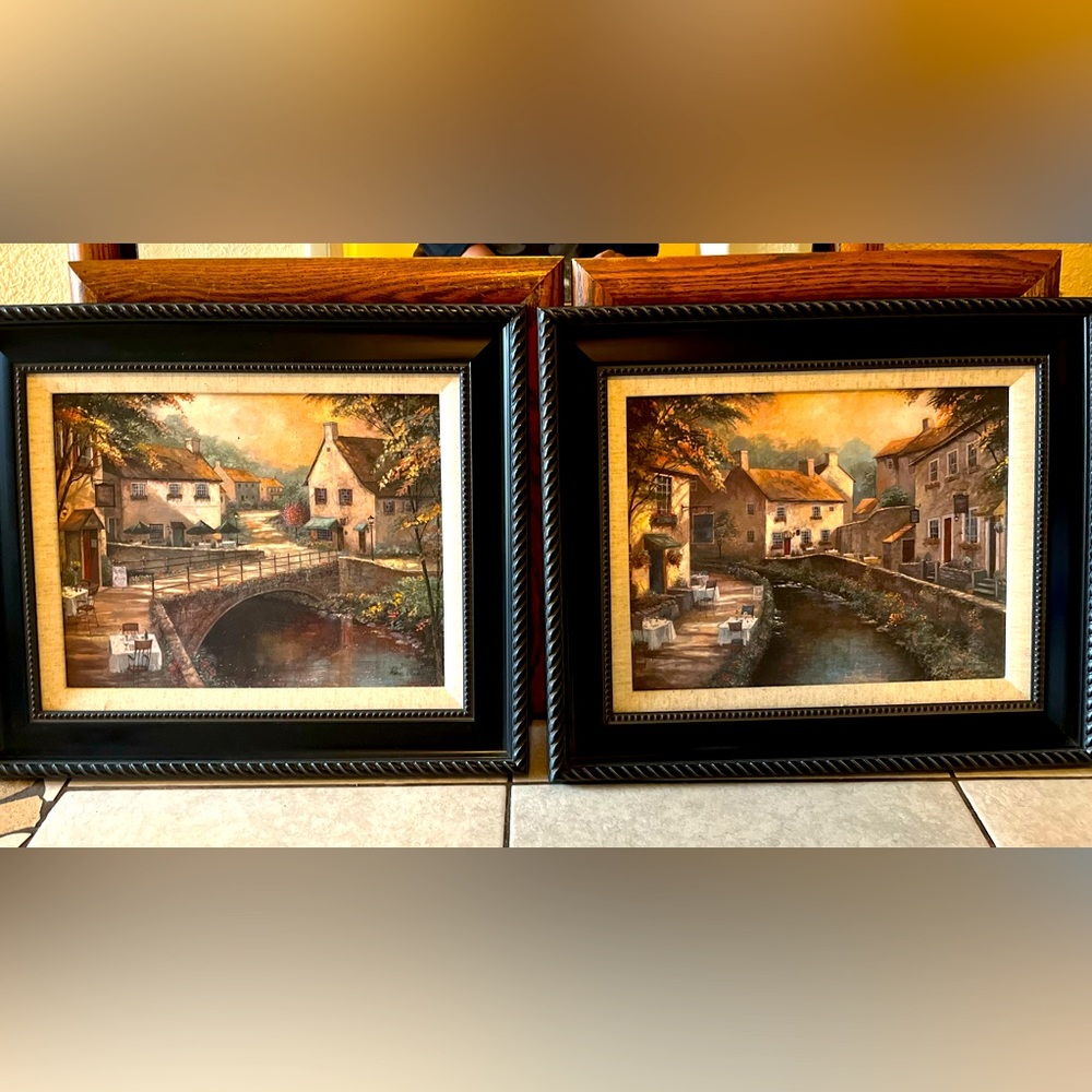2pc Creek Side Café Framed Artwork